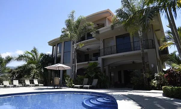 Rear facade of Casa Ponte, one of the most famous Jaco and Los Suenos Vacation Rentals in Jaco Costa Rica