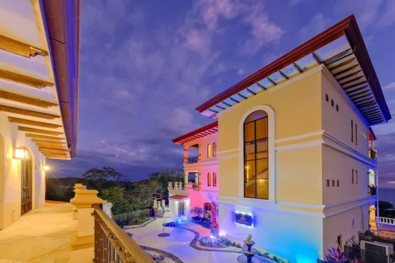 View of a party mansion near Jaco Beach, Casa Bisily, perfect for celebrations and special events in Costa Rica