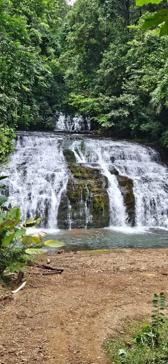 Sutton Waterfall surrounded by jungle on the Jaco ATV tour