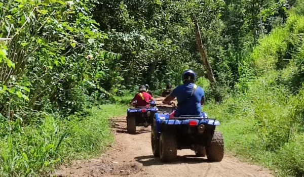 A group of friends during the ATV and Zip Line Combo Tour in Jaco Beach Costa Rica