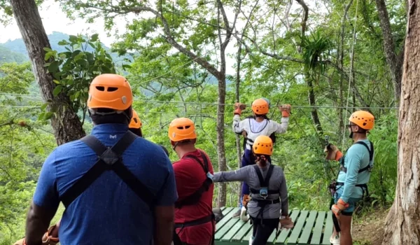 A group from the India ready to Zip Line in Jaco Beach Costa Rica