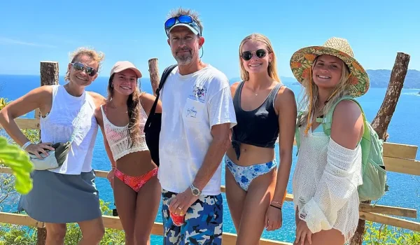 A family from the U.S visiting Jaco Costa Rica during christmas time