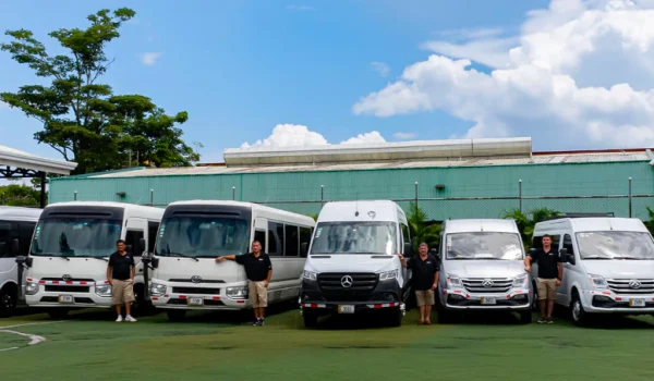 Jaco Tour Desk fleet of shuttle vans and drivers for San Jose Airport shuttles to Jaco and Jaco to airport transfers in Costa Rica